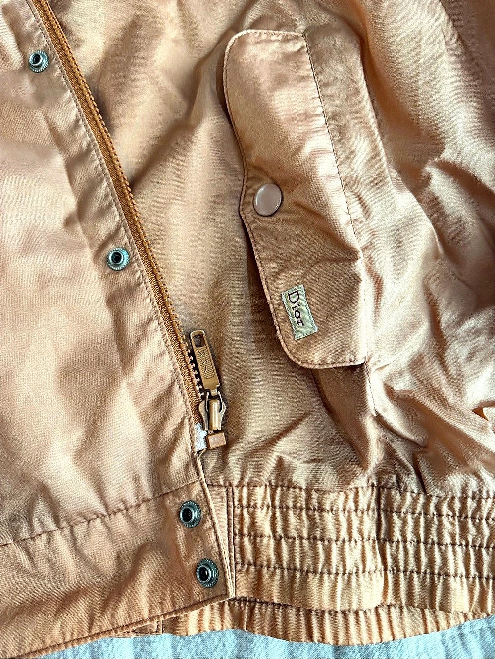 Vintage Christian Dior Monsieur Sport Nylon Hooded Bomber Jacket in Orange - Picture 4 of 8